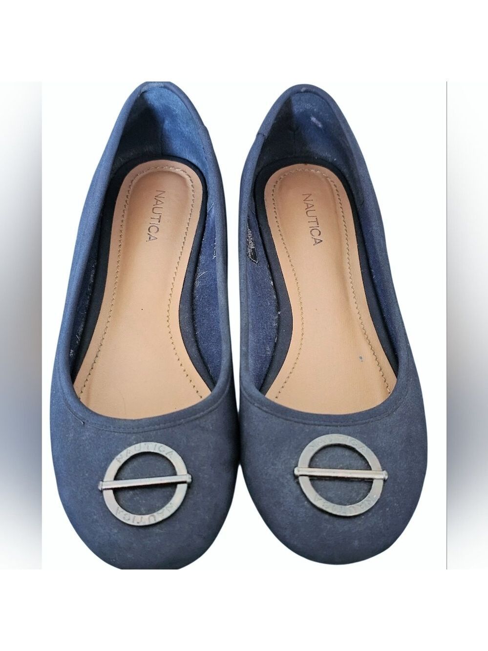 Nautica Navy Blue Ballet Flats Size 8 Classic Slip-On Comfort Shoes